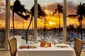 Beach dining at during sunset