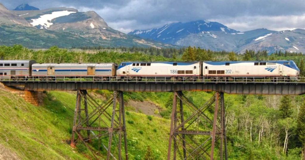 Train on bridge