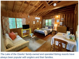 Inside a cabin like fishing resort in Lake of the Ozarks