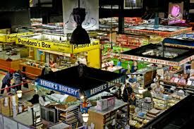 View over Lexington Market at night