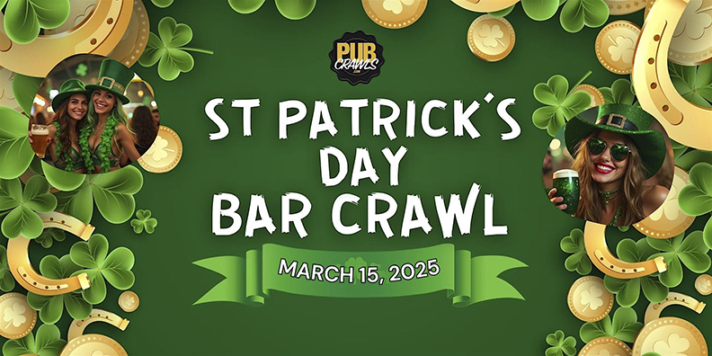 green st. Patrick's day bar crawl poster