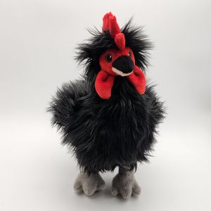 A black chicken stuffed animal