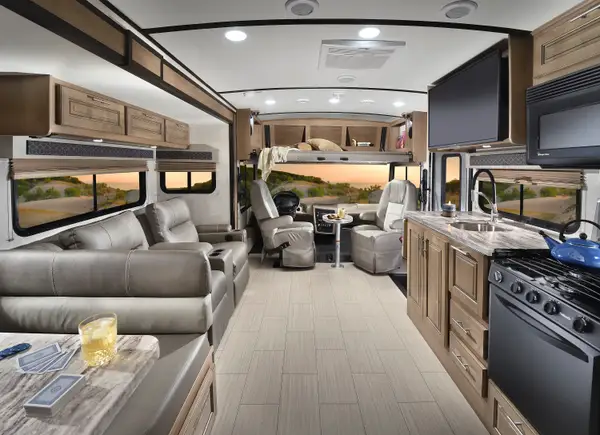 inside hallway of a motor home