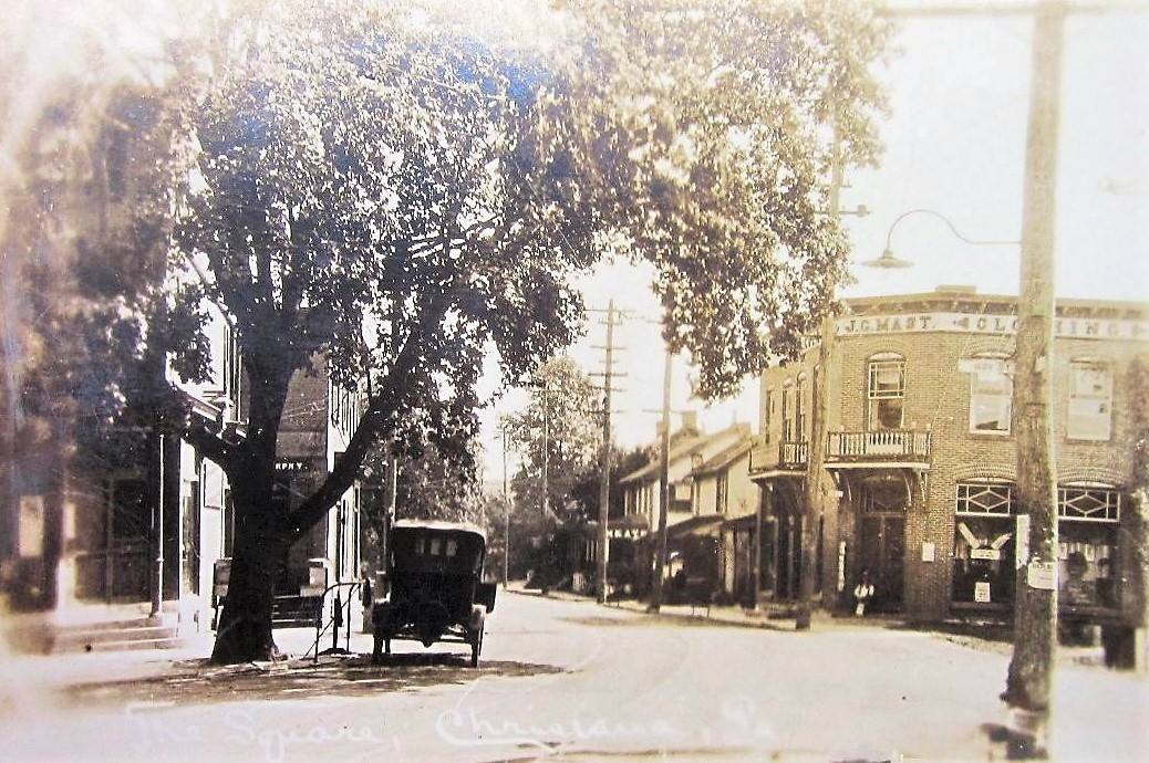 Vintage street picture of historic Christiana PA