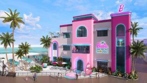Life-size Barbie Beach House on the beach