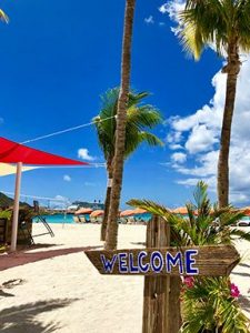St.-Maarten welcome sign at the beach