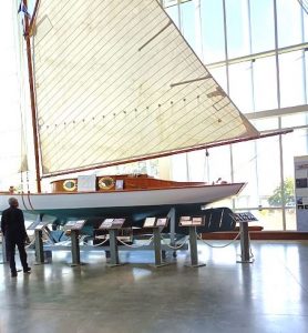 Sailboat inside Maritime & Seafood Industry Museum
