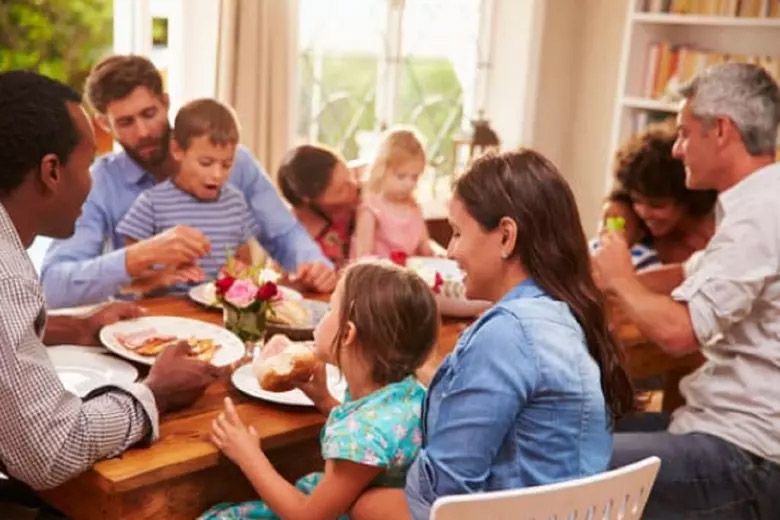 Family and Friends at a table