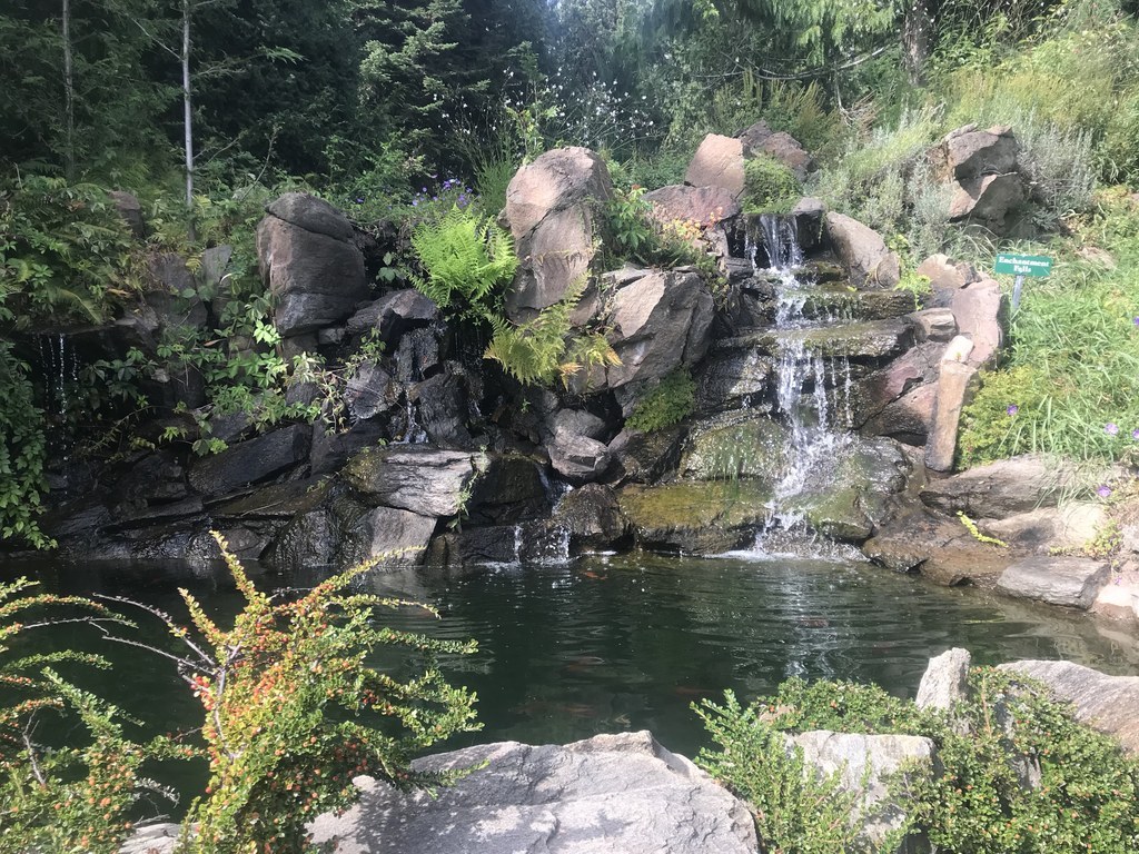 Waterfall over rocks into a pool of water