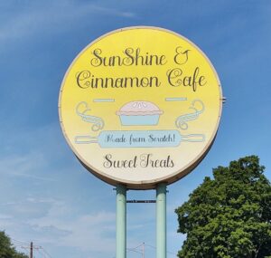 SunShine & Cinnamon Café sign