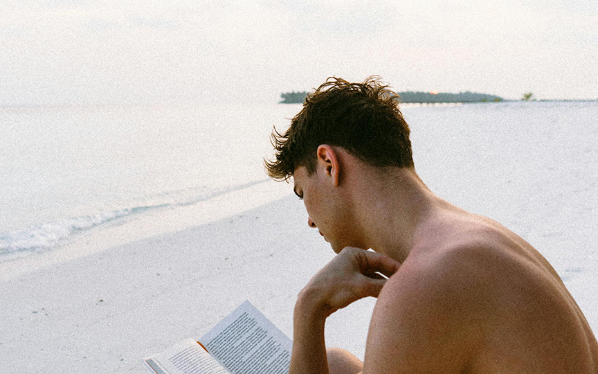 a man reading a book