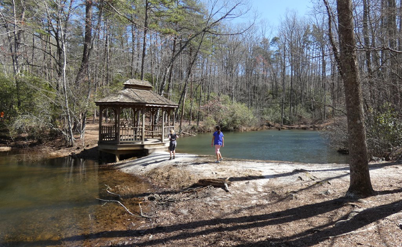 Outdoor scene of a gazebo in So uth Cove Park