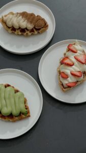 Three different treats from a coffee shop