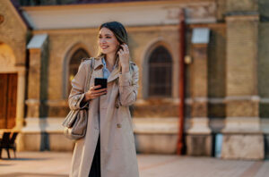 Someone wearing a trench coat