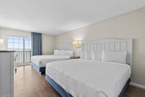 Inside a guest room at Baywatch Resort