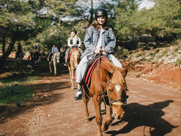 People riding horses