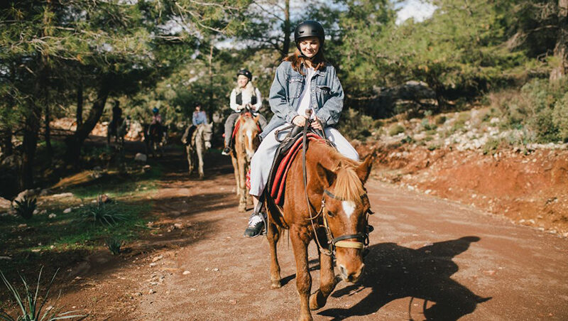 People riding horses