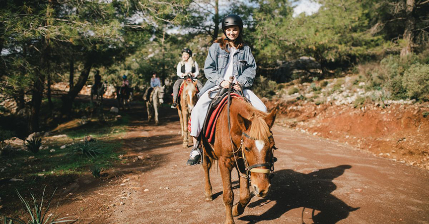 People riding horses