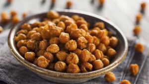 Closeup of spicy chickpeas