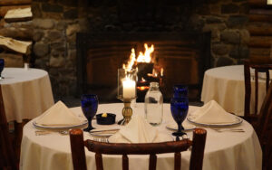 Set table in a dining room