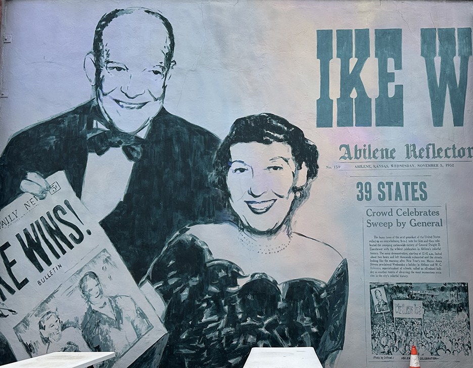 A poster of Ike and his wife inside the museum