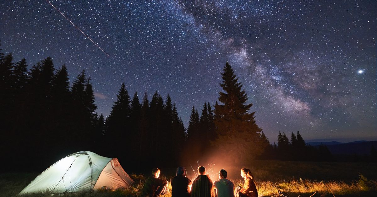 Camp site at night