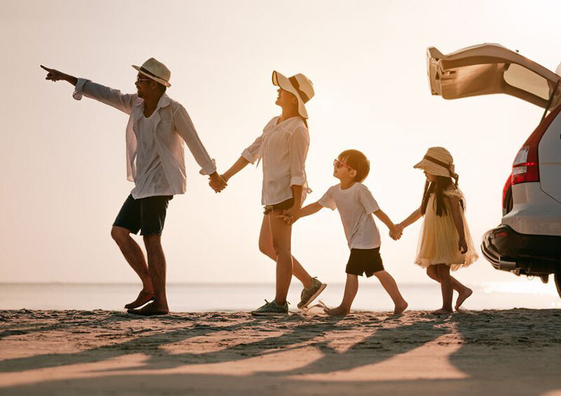 Family on the beach