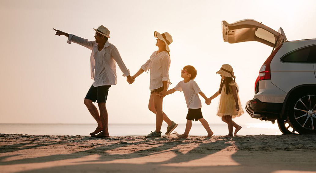 Family on the beach