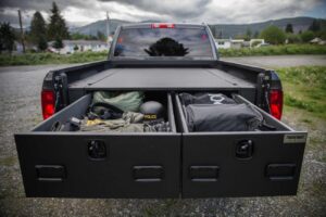 All weather truck bed storage