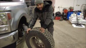 Someone changing a tire