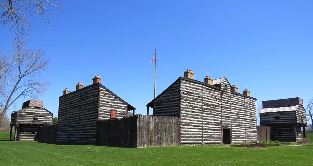 a replica of an old wooden fort from civil way dats