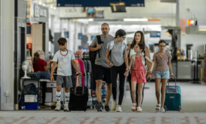 Family at Utah airport