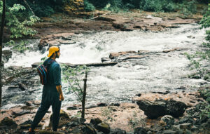 Someone hiking at Roaring River