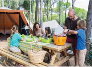 Having a picnic on a picnic table at Roaring River