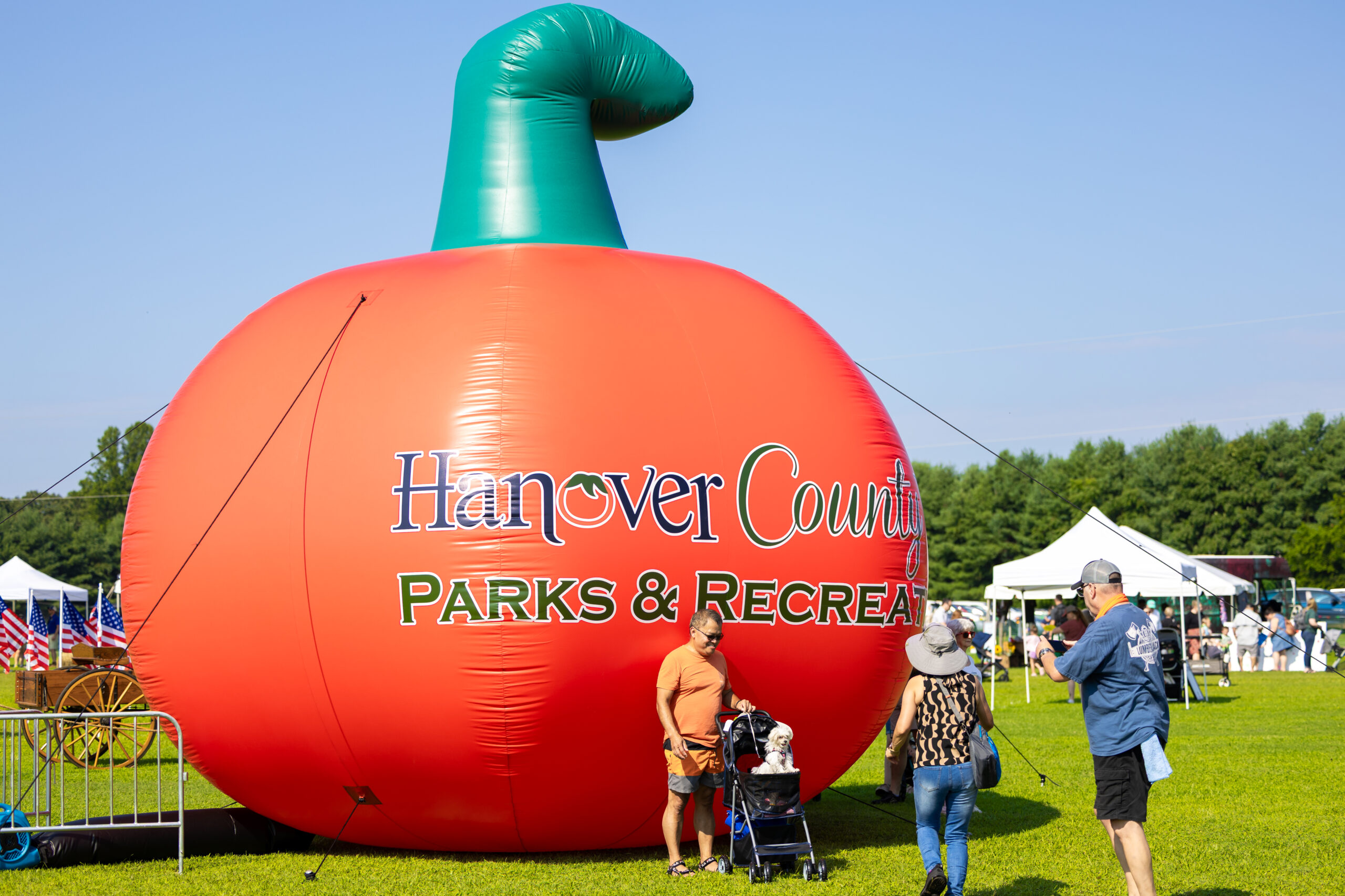 A large inflatable tomato. 