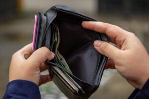 Wallet without much money