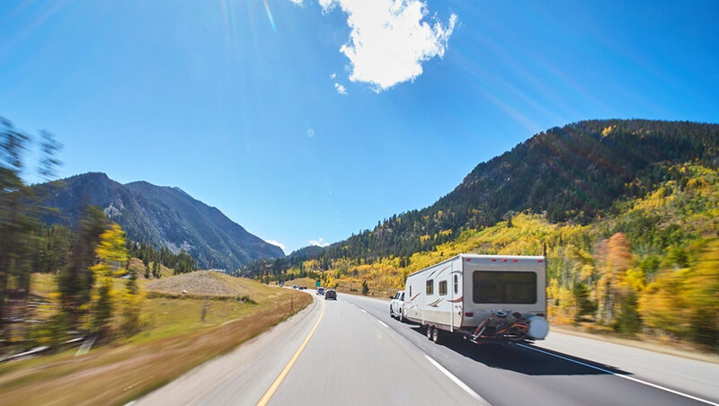 Camper traveling