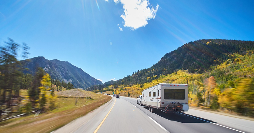 Camper traveling