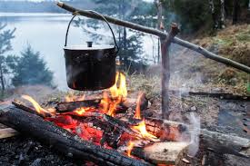 cooking over a campfire