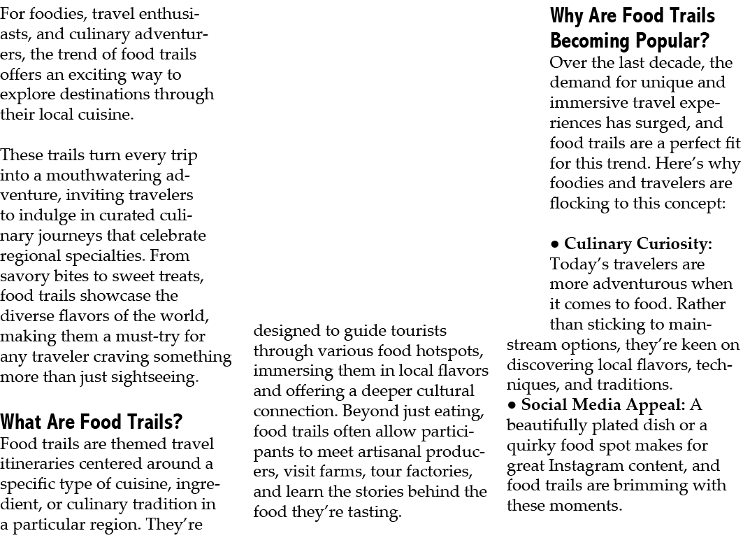 For foodies, travel enthusiasts, and culinary adventurers, the trend of food trails offers an exciting way to explore...
