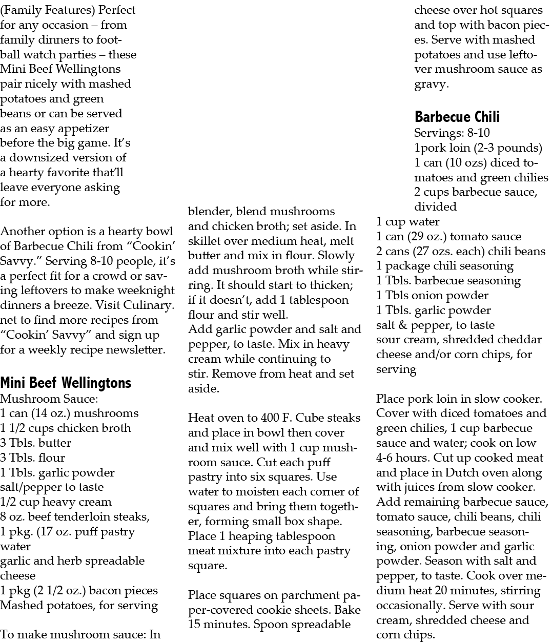 (Family Features) Perfect for any occasion – from family dinners to football watch parties – these Mini Beef Wellingt...