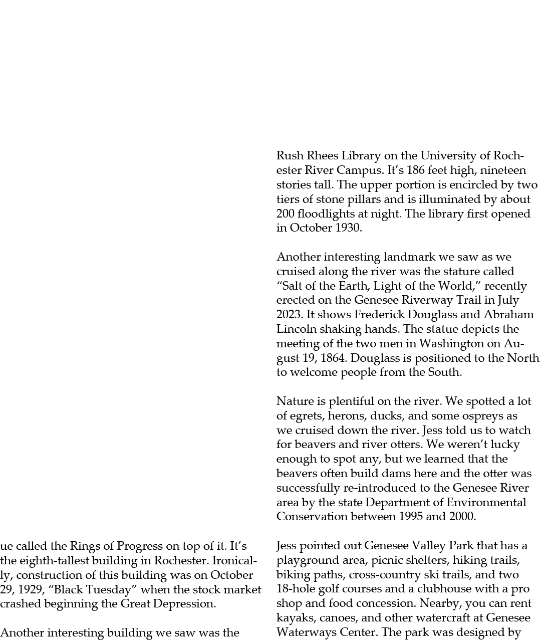 ue called the Rings of Progress on top of it. It’s the eighth tallest building in Rochester. Ironically, construction...