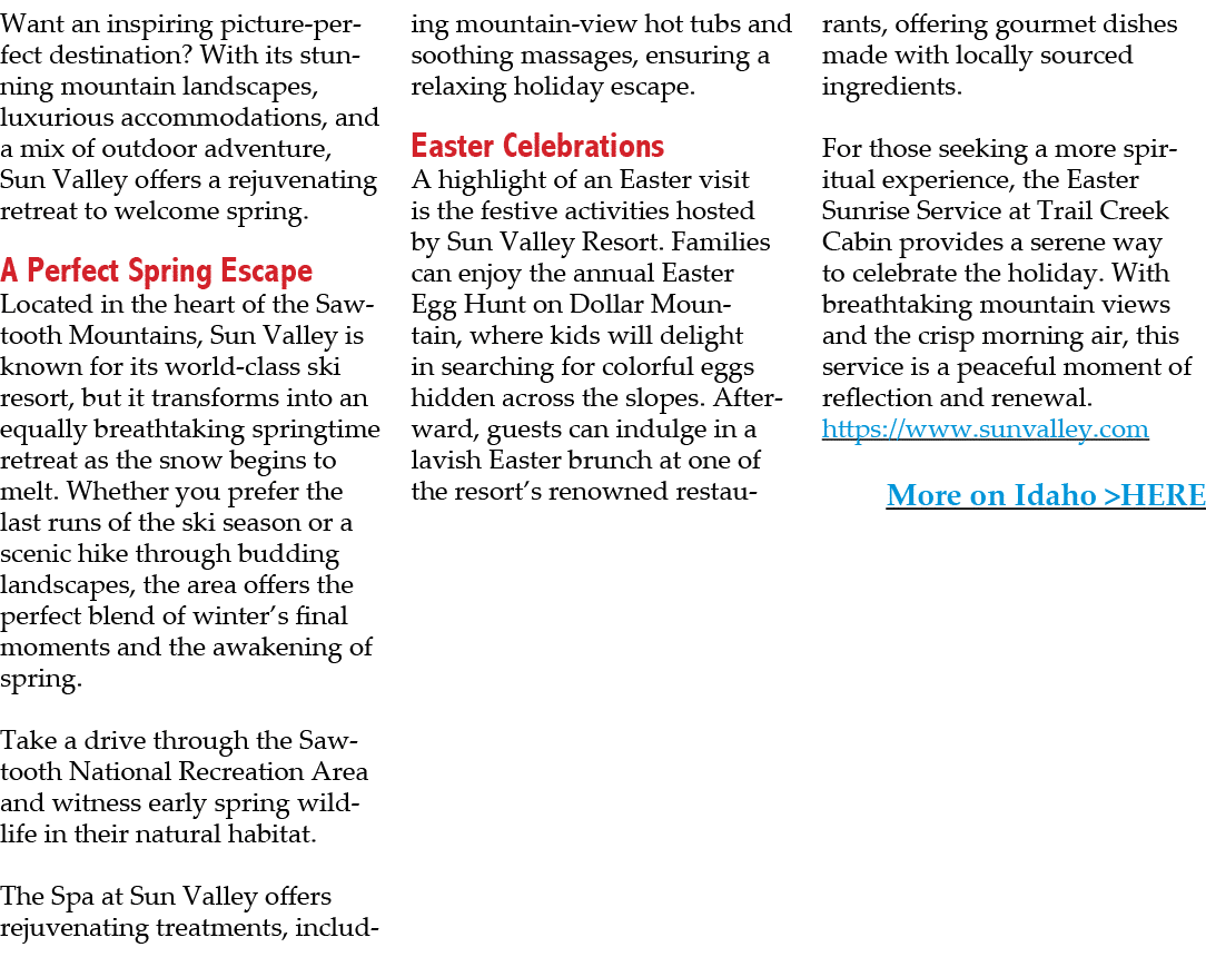 Want an inspiring picture perfect destination? With its stunning mountain landscapes, luxurious accommodations, and a...