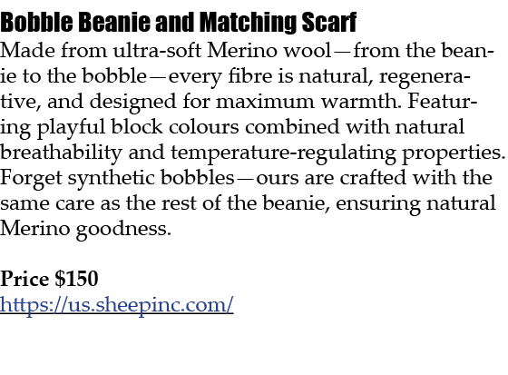 Bobble Beanie and Matching Scarf Made from ultra soft Merino wool—from the beanie to the bobble—every fibre is natura...