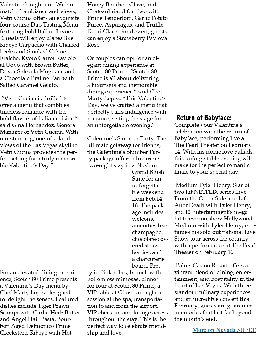 Valentine’s night out. With unmatched ambiance and views, Vetri Cucina offers an exquisite four course Duo Tasting Me...