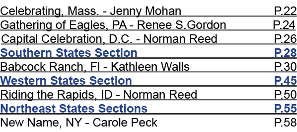 Celebrating, Mass. Jenny Mohan P.22 Gathering of Eagles, PA Renee S.Gordon P.24 Capital Celebration, D.C. Norman Reed...