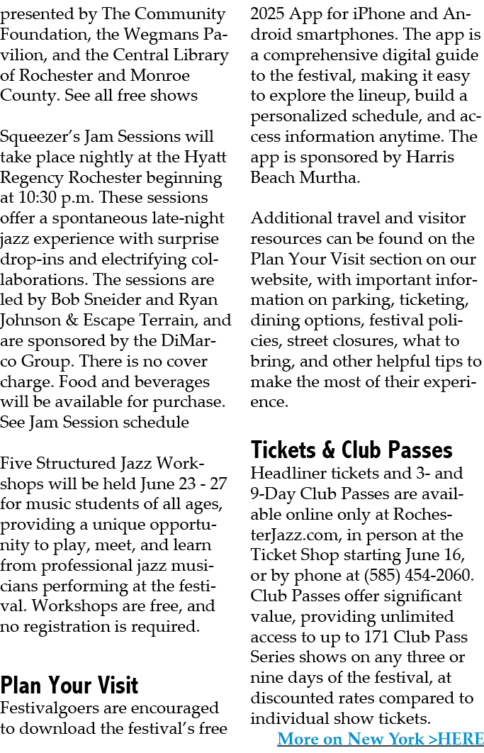 presented by The Community Foundation, the Wegmans Pavilion, and the Central Library of Rochester and Monroe County. ...