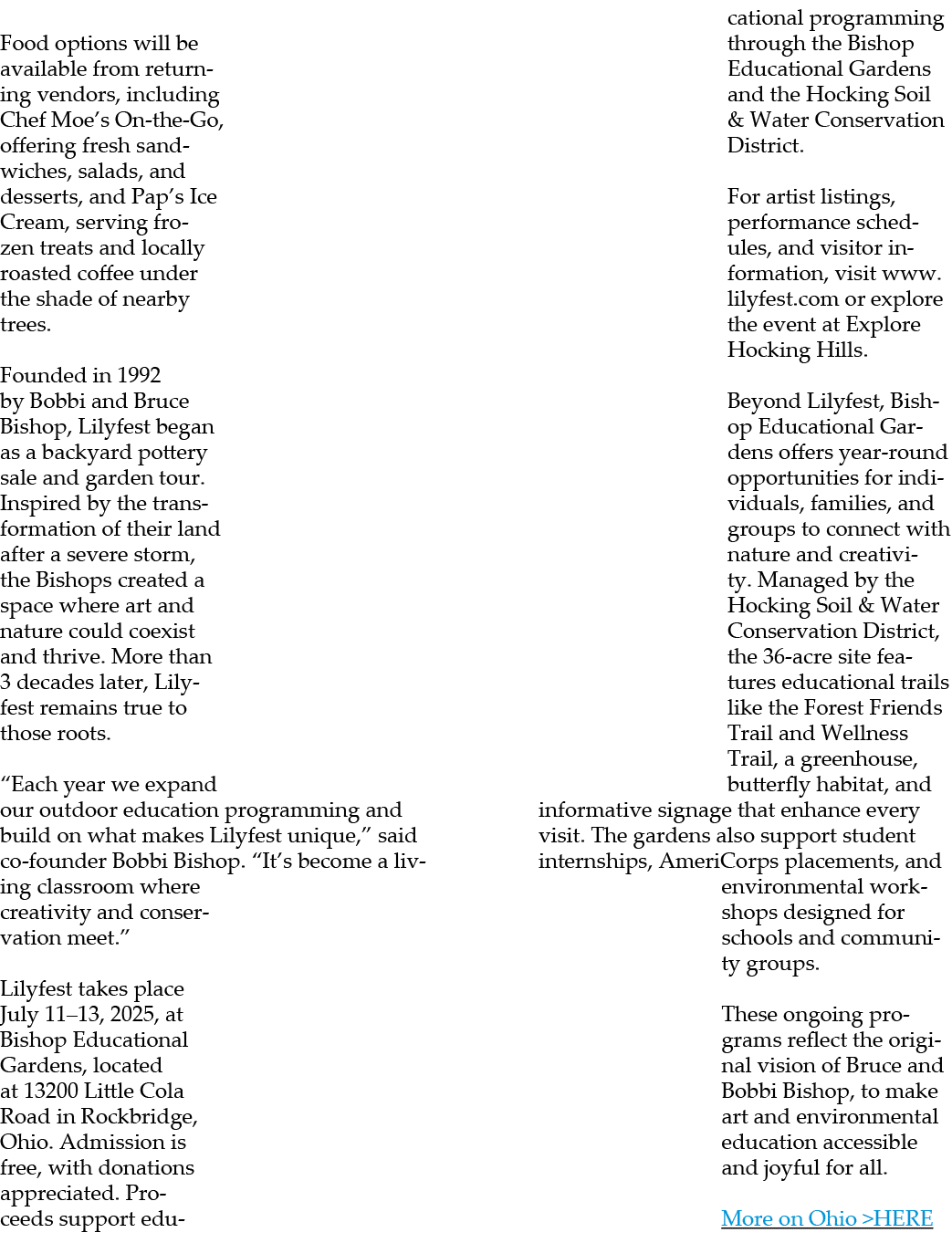  Food options will be available from returning vendors, including Chef Moe’s On the Go, offering fresh sandwiches, sa...