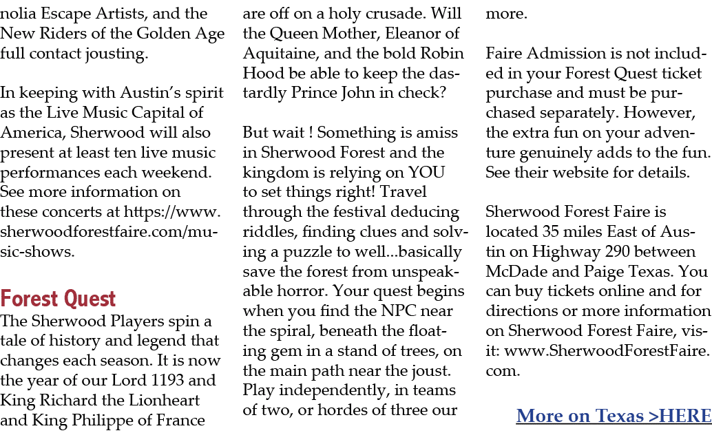 nolia Escape Artists, and the New Riders of the Golden Age full contact jousting. In keeping with Austin’s spirit as ...