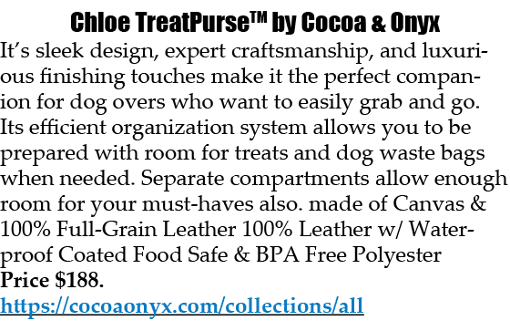 Chloe TreatPurseTM by Cocoa & Onyx It’s sleek design, expert craftsmanship, and luxurious finishing touches make it t...